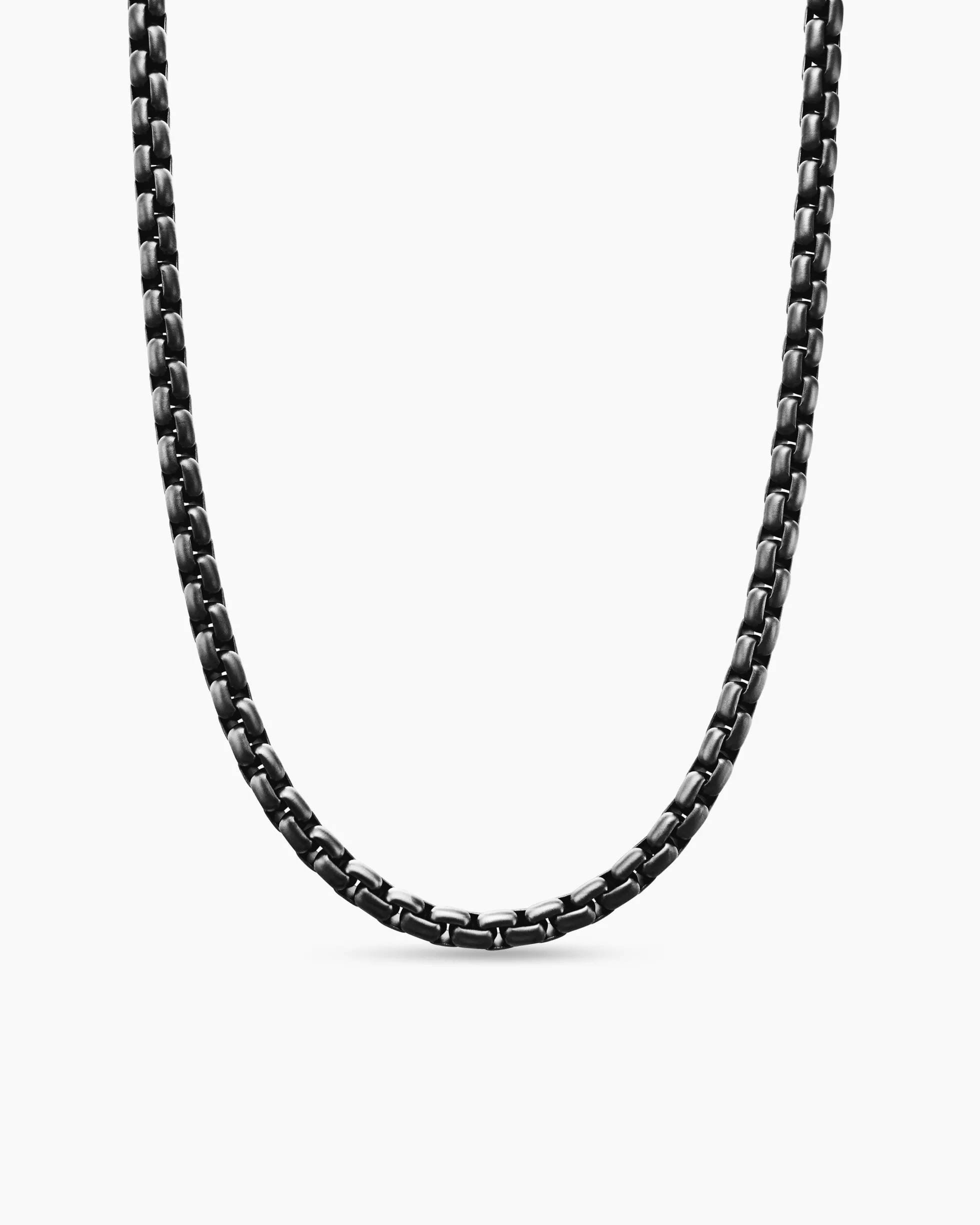 Box Chain Necklace Stainless Steel and Sterling Silver, 5mm