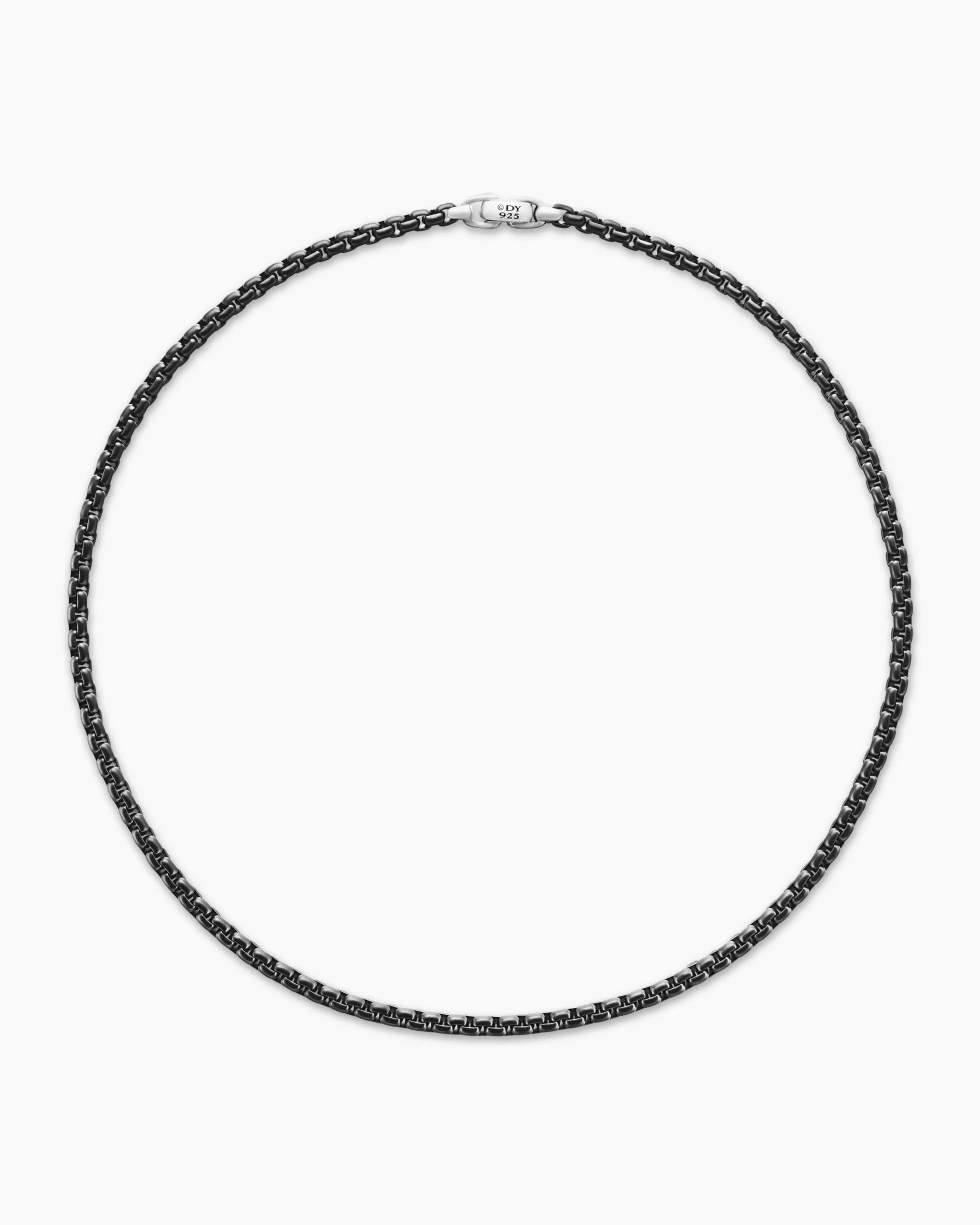 Box Chain Necklace Stainless Steel and Sterling Silver, 5mm