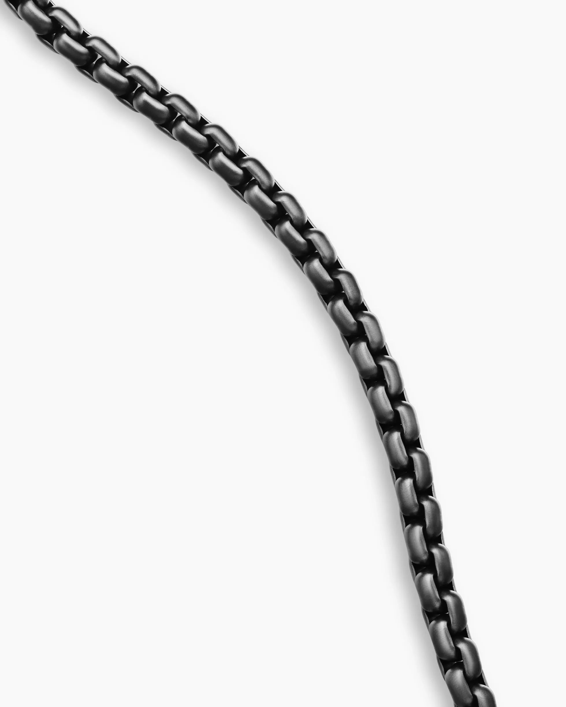 Box Chain Necklace Stainless Steel and Sterling Silver, 7.3mm