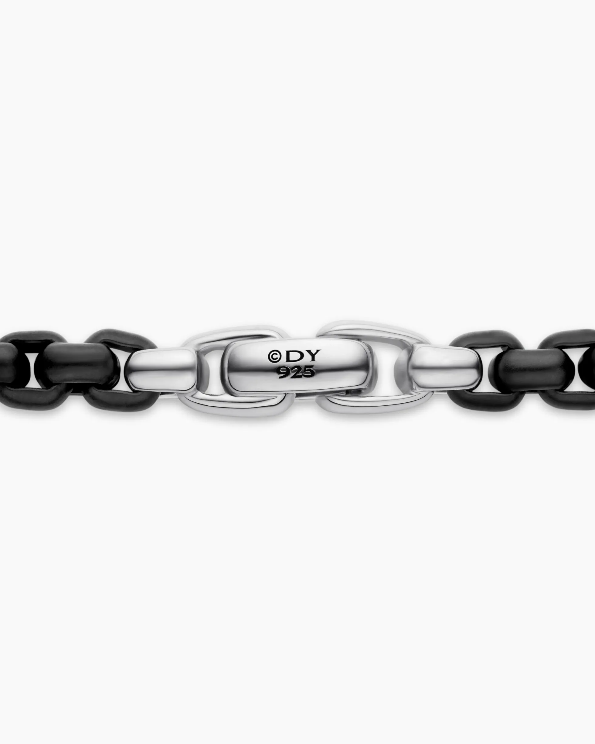 Box Chain Necklace Stainless Steel and Sterling Silver, 7.3mm