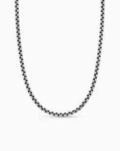 Box Chain Necklace Sterling Silver, 3.6mm