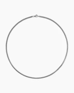 Box Chain Necklace Sterling Silver, 3.6mm