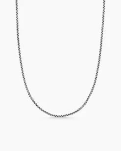 Box Chain Necklace Sterling Silver, 1.7mm