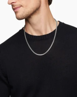 Box Chain Necklace Sterling Silver, 4.8mm