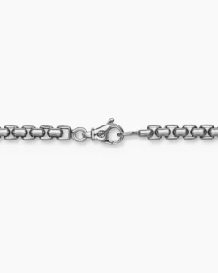 Box Chain Necklace Sterling Silver, 4.8mm