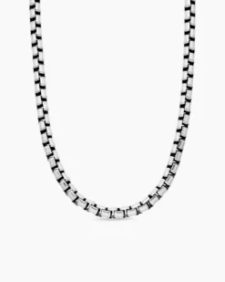 Box Chain Necklace Sterling Silver, 7.3mm