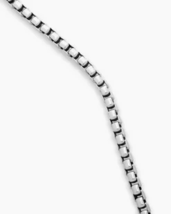 Box Chain Necklace Sterling Silver, 7.3mm