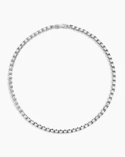 Box Chain Necklace Sterling Silver, 7.3mm