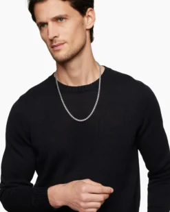 Box Chain Necklace Sterling Silver, 5.2mm