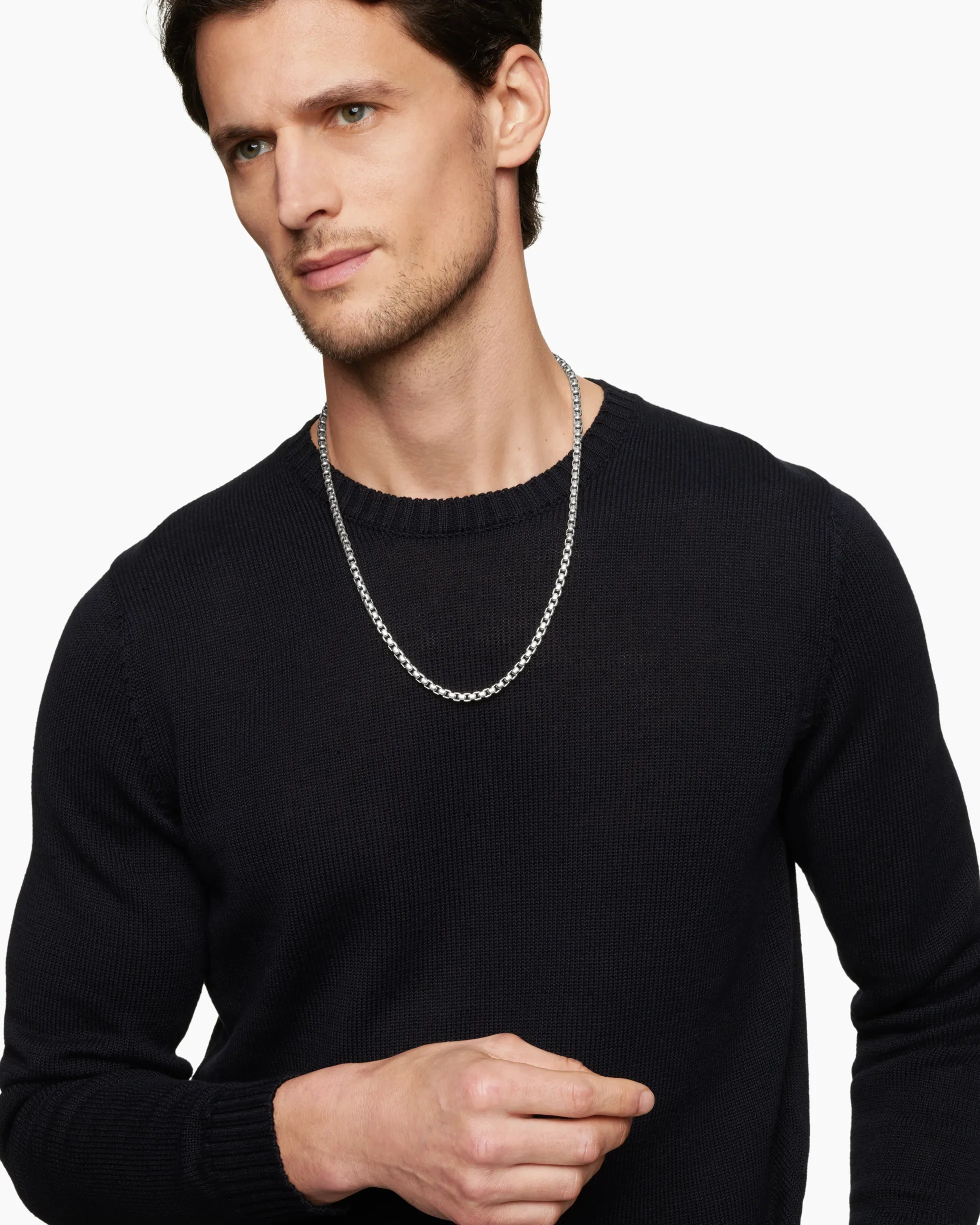 Box Chain Necklace Sterling Silver, 5.2mm