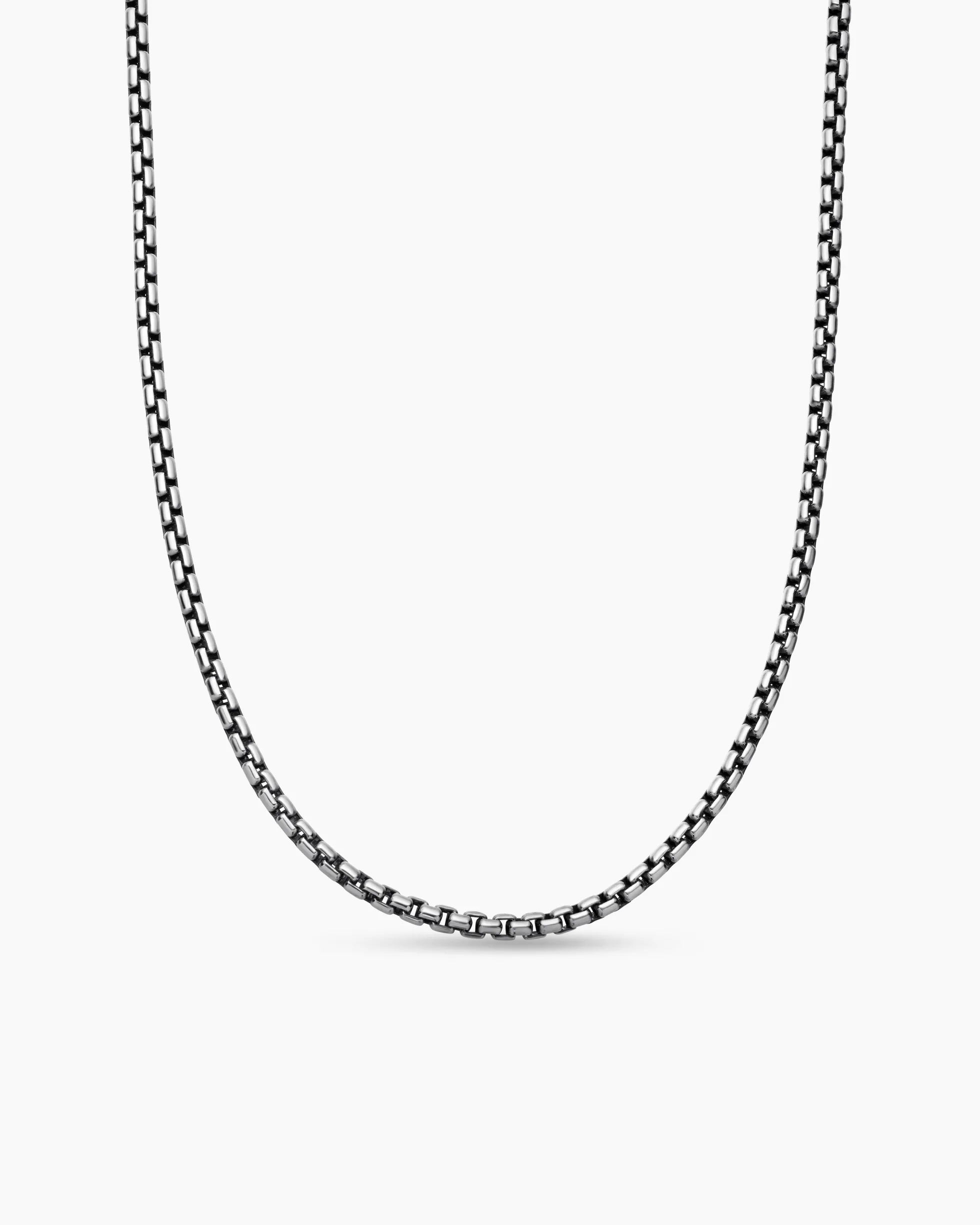 Box Chain Necklace Sterling Silver with 14K Yellow Gold Accent, 2.7mm