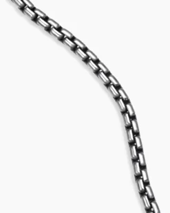 Box Chain Necklace Sterling Silver with 14K Yellow Gold Accent, 2.7mm