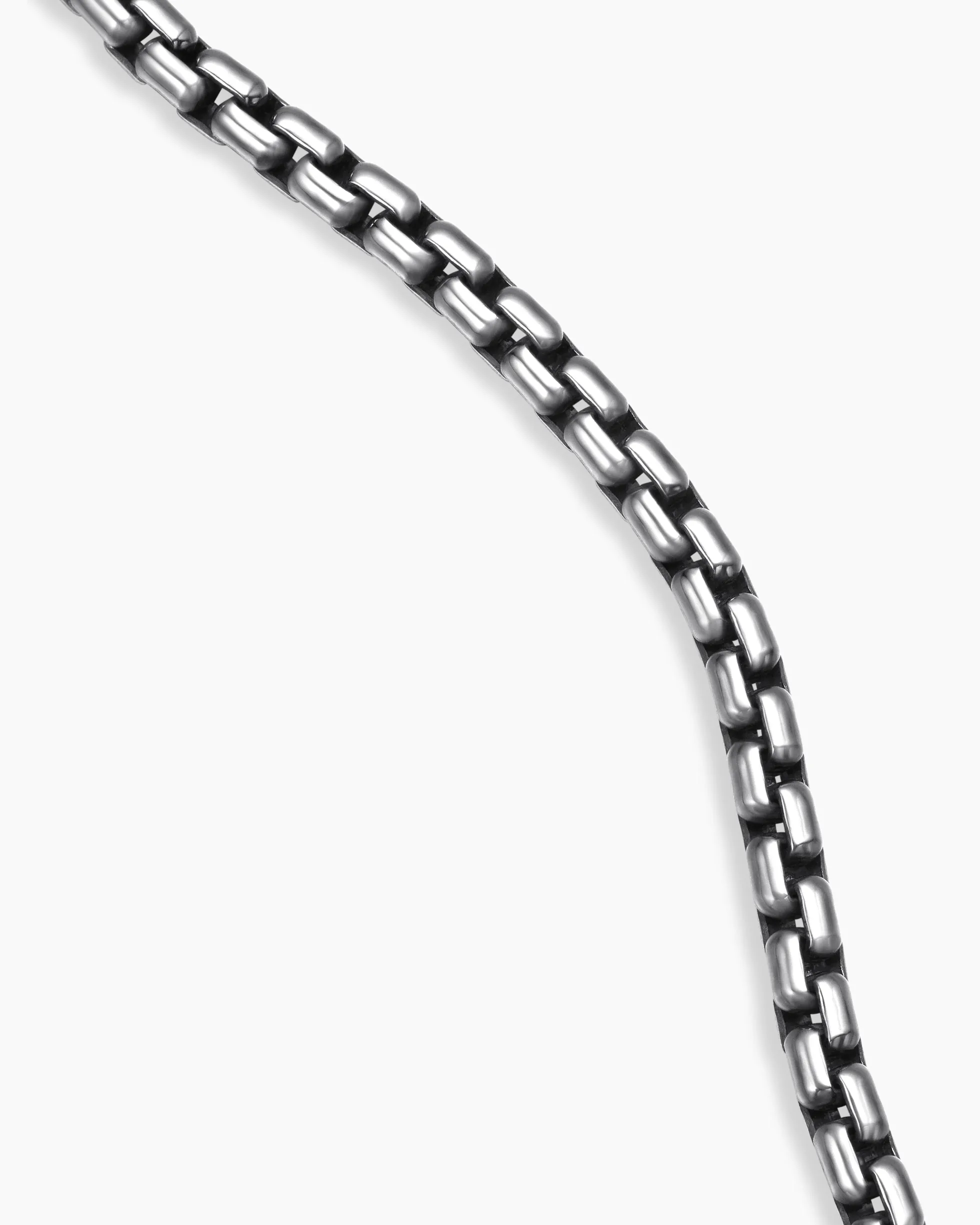 Box Chain Necklace Sterling Silver with 14K Yellow Gold Accent, 2.7mm