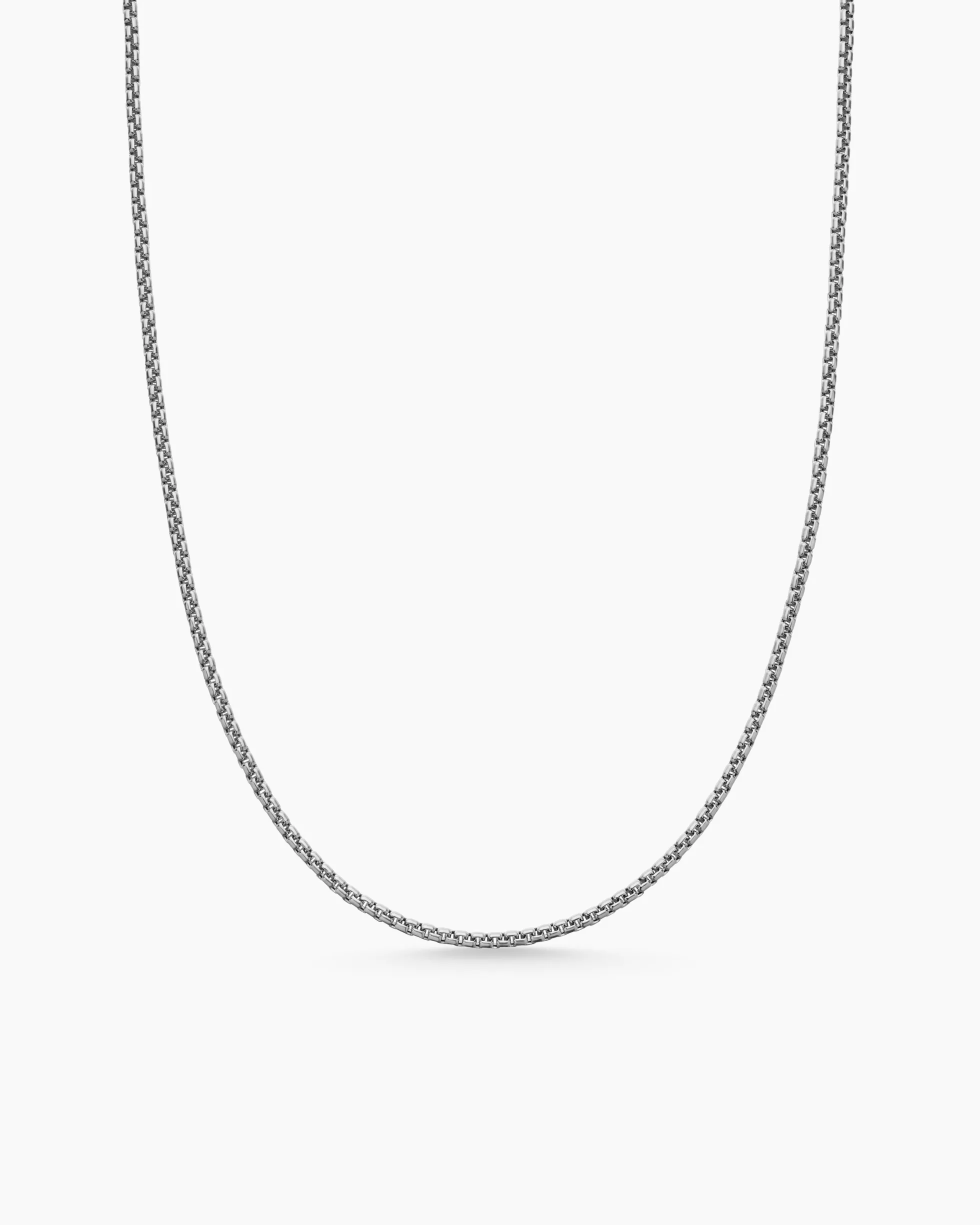 Box Chain Necklace Sterling Silver with 14K Yellow Gold Accent, 1.7mm