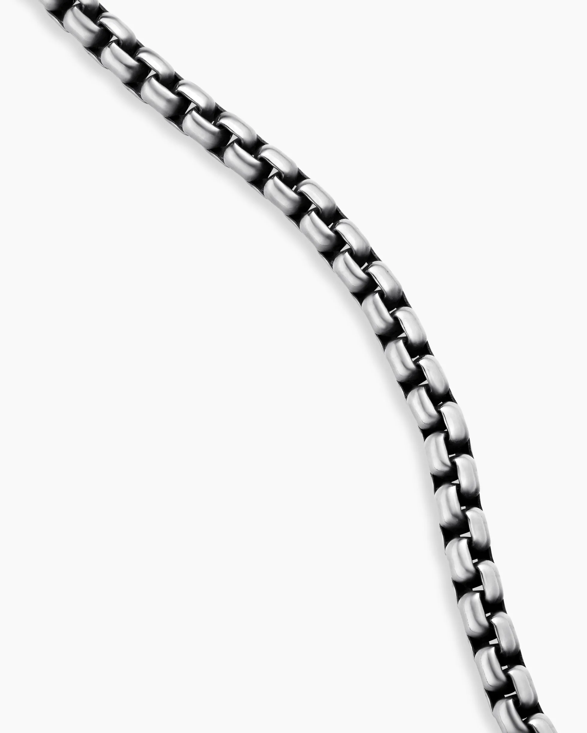 Box Chain Necklace Sterling Silver with 14K Yellow Gold Accent, 3.6mm