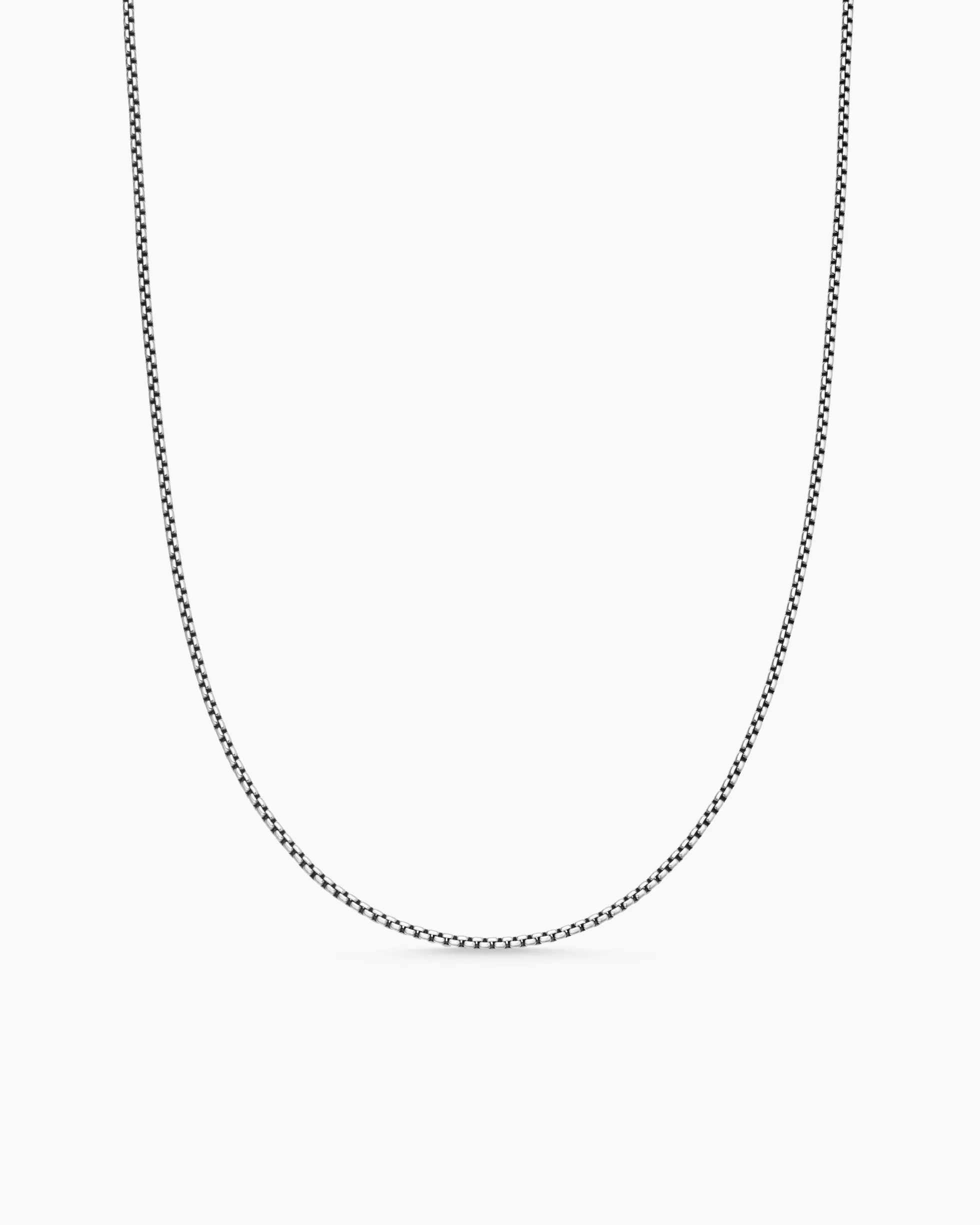 Box Chain Necklace Sterling Silver with 14K Yellow Gold Accent, 1.7mm