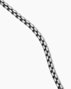 Box Chain Necklace Sterling Silver with 14K Yellow Gold Accent, 1.7mm