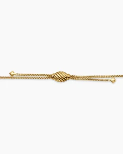 Box Chain Slider Necklace 18K Yellow Gold, 1.7mm