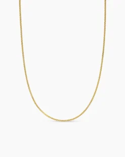 Box Chain Slider Necklace 18K Yellow Gold, 1.7mm