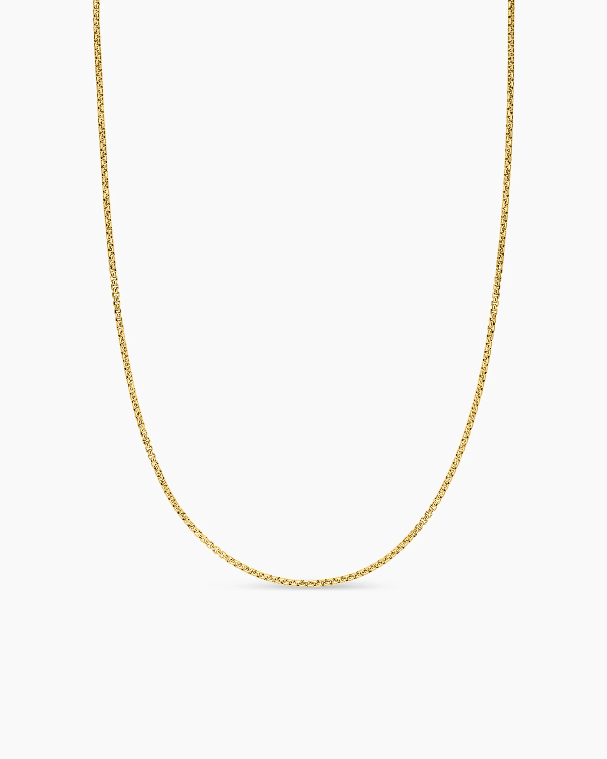 Box Chain Slider Necklace 18K Yellow Gold, 1.7mm