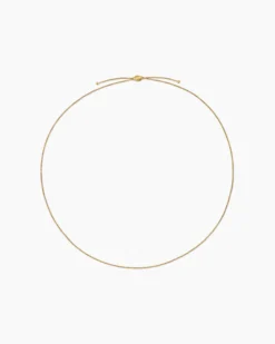 Box Chain Slider Necklace 18K Yellow Gold, 1.7mm