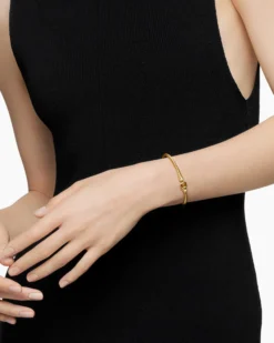 Buckle Cablespira® Bracelet 18K Yellow Gold with Diamonds, 3.5mm