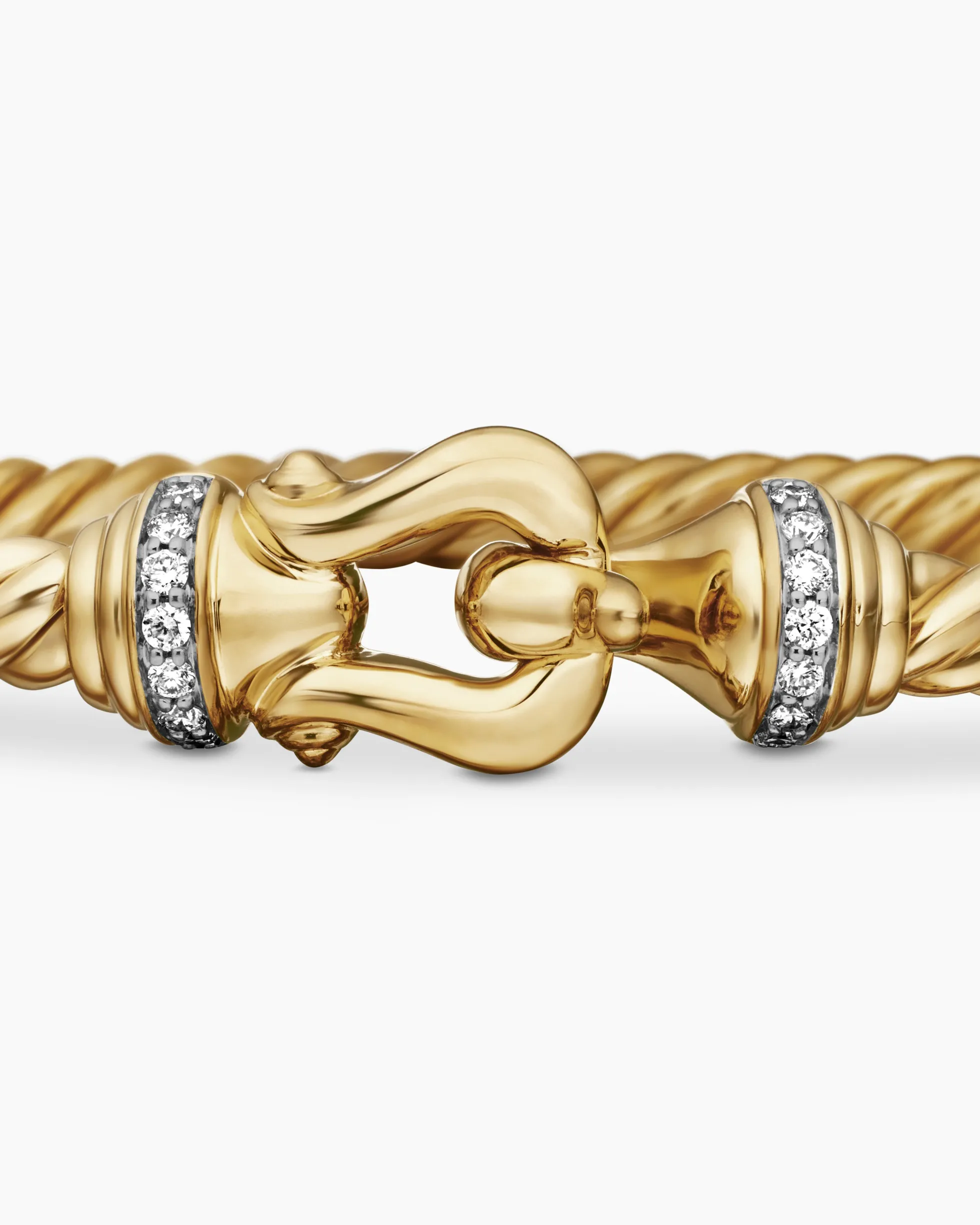 Buckle Cablespira® Bracelet 18K Yellow Gold with Diamonds, 3.5mm
