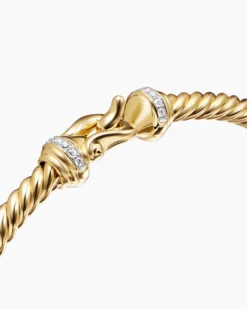 Buckle Cablespira® Bracelet 18K Yellow Gold with Diamonds, 3.5mm