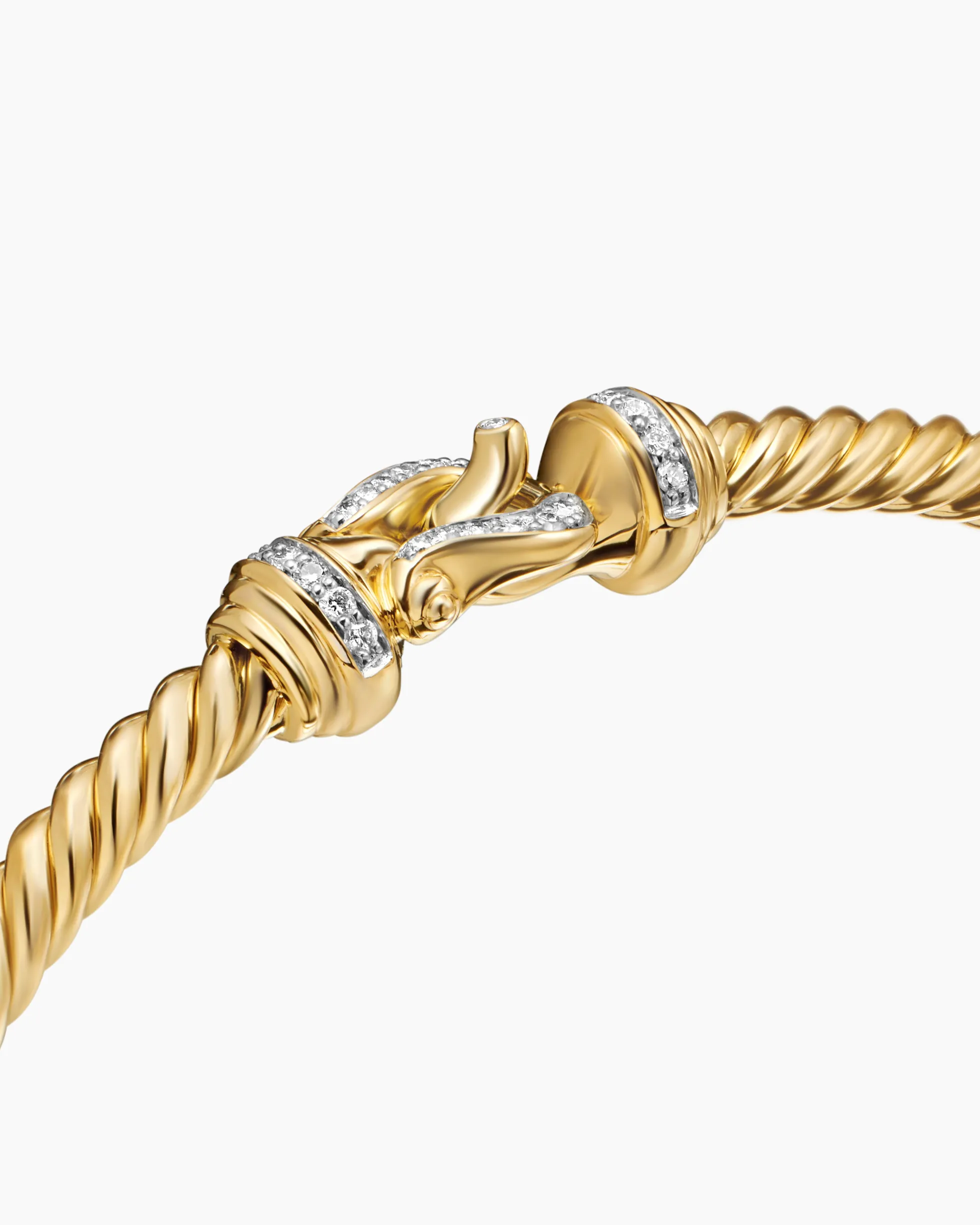 Buckle Cablespira® Bracelet 18K Yellow Gold with Diamonds, 3.5mm