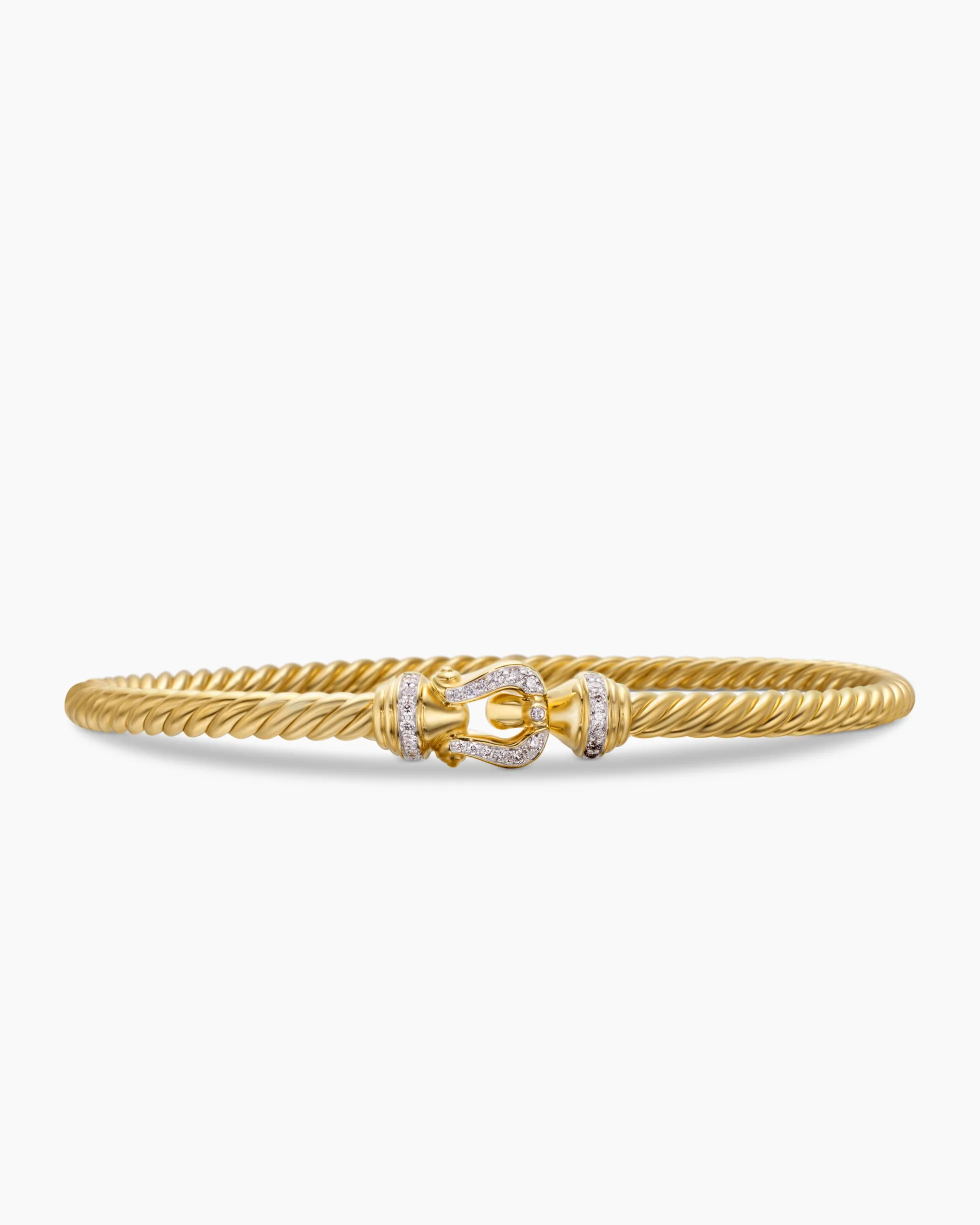Buckle Cablespira® Bracelet 18K Yellow Gold with Diamonds, 3.5mm
