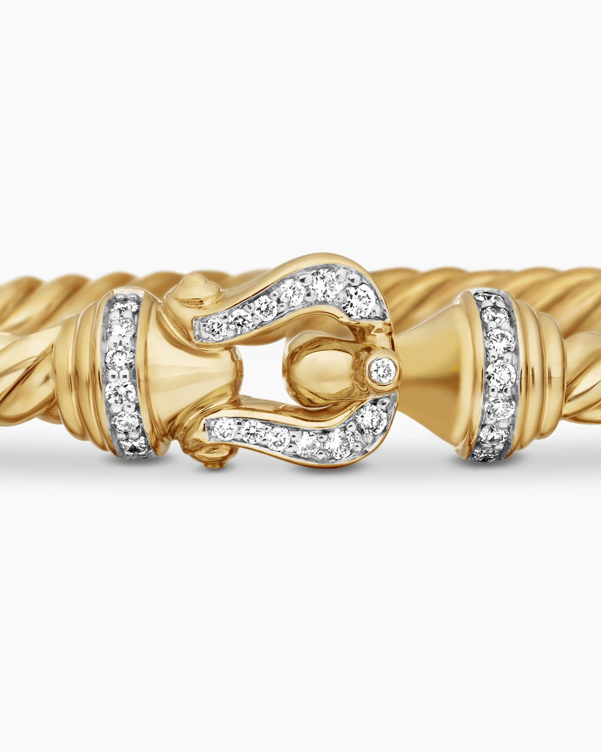Buckle Cablespira® Bracelet 18K Yellow Gold with Diamonds, 3.5mm