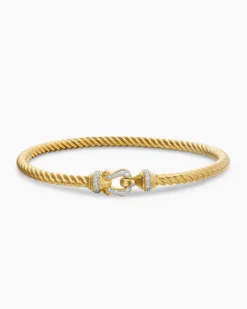 Buckle Cablespira® Bracelet 18K Yellow Gold with Diamonds, 3.5mm