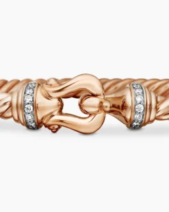 Buckle Cablespira® Bracelet 18K Rose Gold with Diamonds, 3.5mm