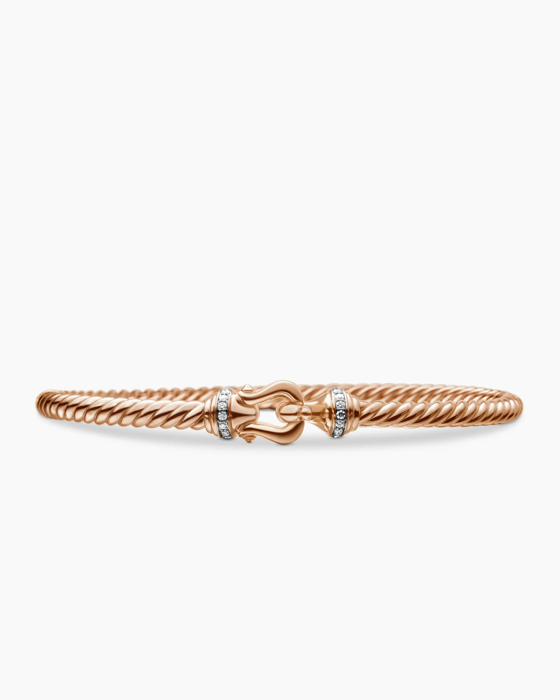 Buckle Cablespira® Bracelet 18K Rose Gold with Diamonds, 3.5mm