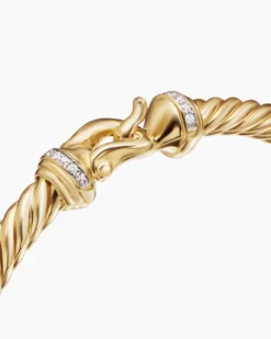 Buckle Cablespira® Bracelet 18K Yellow Gold with Diamonds, 5mm