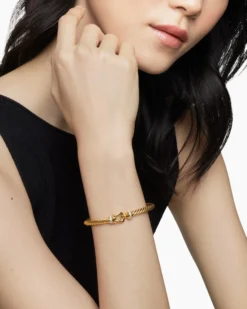Buckle Cablespira® Bracelet 18K Yellow Gold with Diamonds, 5mm