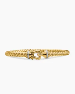 Buckle Cablespira® Bracelet 18K Yellow Gold with Diamonds, 5mm