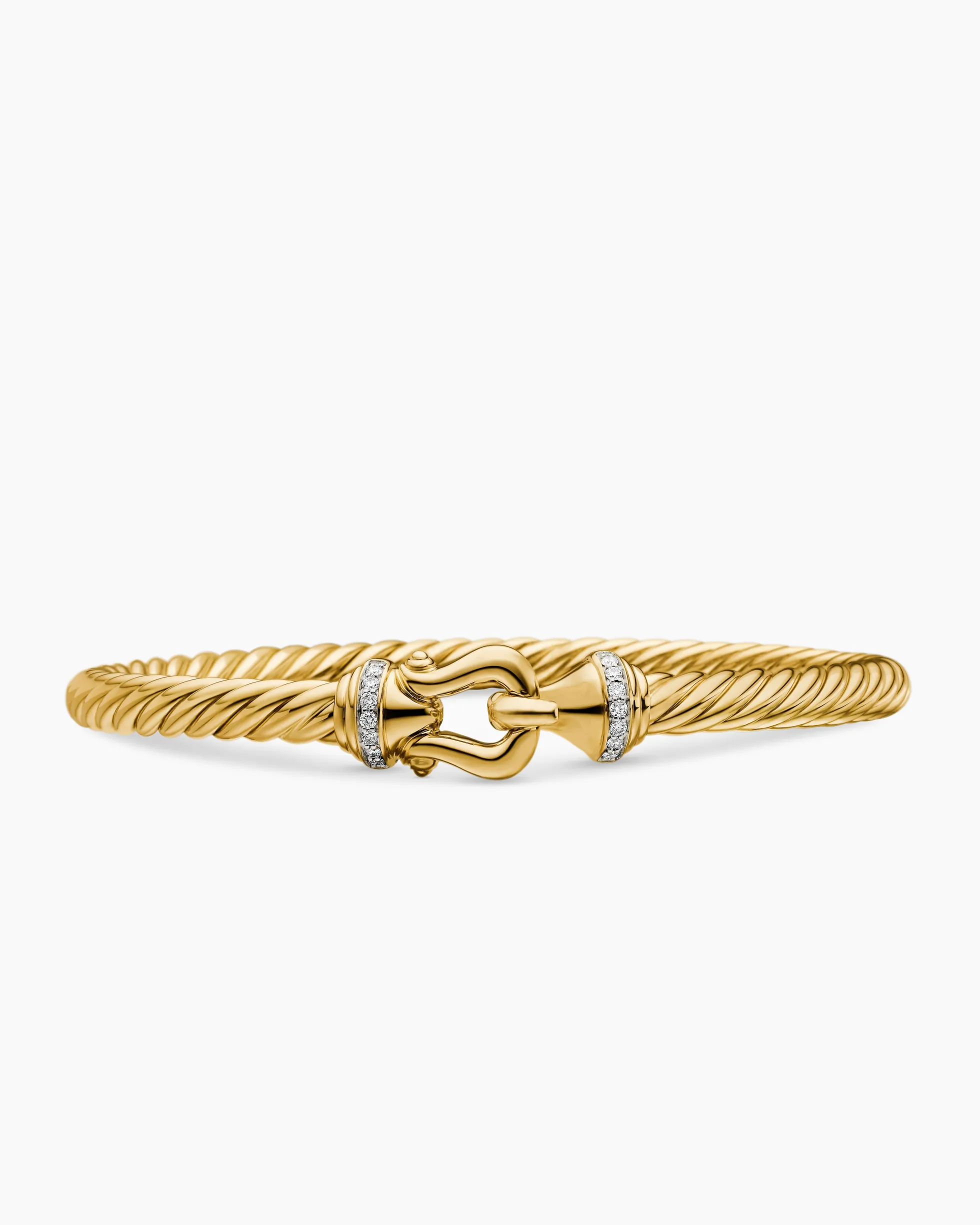 Buckle Cablespira® Bracelet 18K Yellow Gold with Diamonds, 5mm