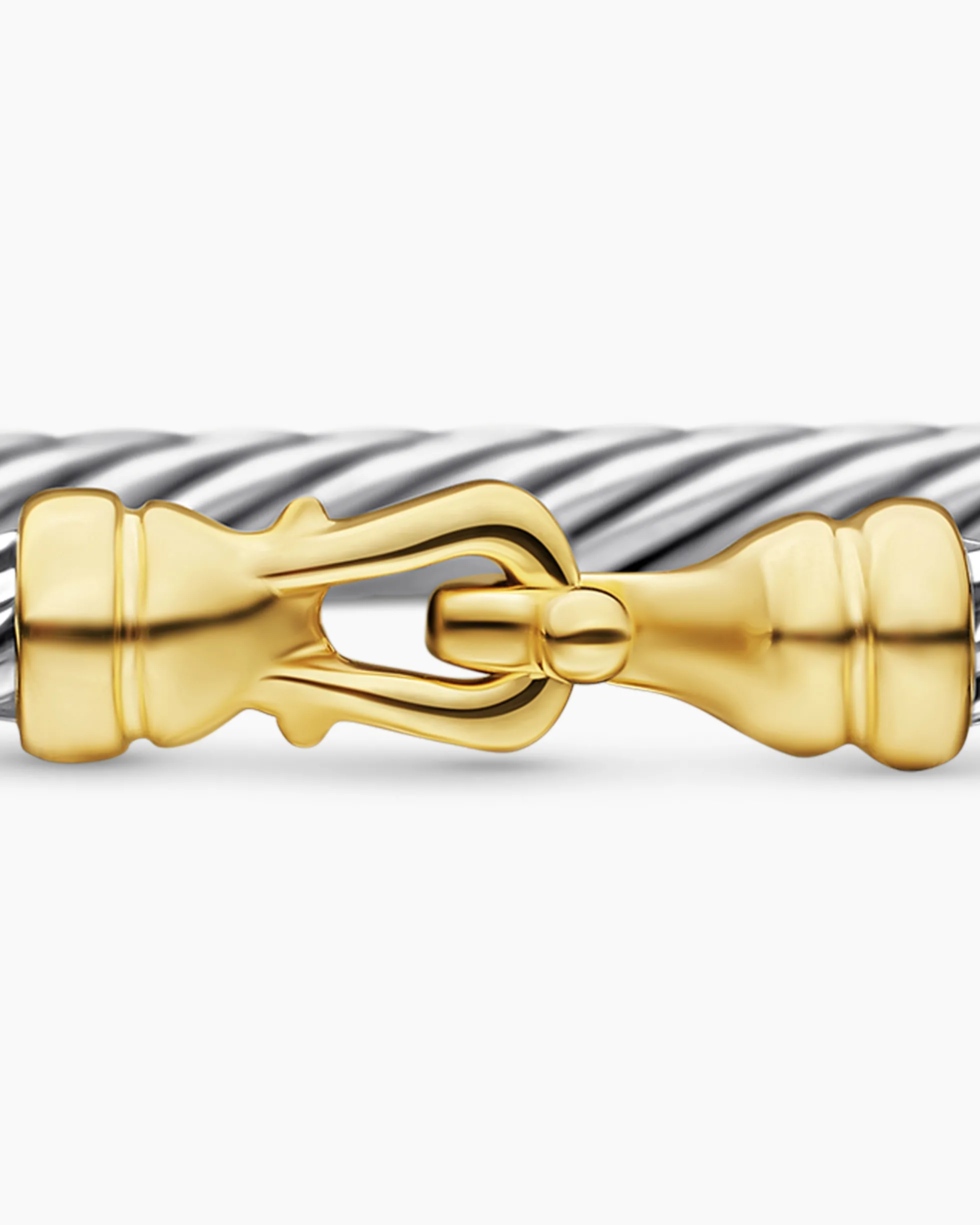Buckle Classic Cable Bracelet Sterling Silver with 18K Yellow Gold, 3mm
