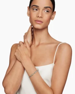 Buckle Classic Cable Bracelet Sterling Silver with 18K Rose Gold, 4mm