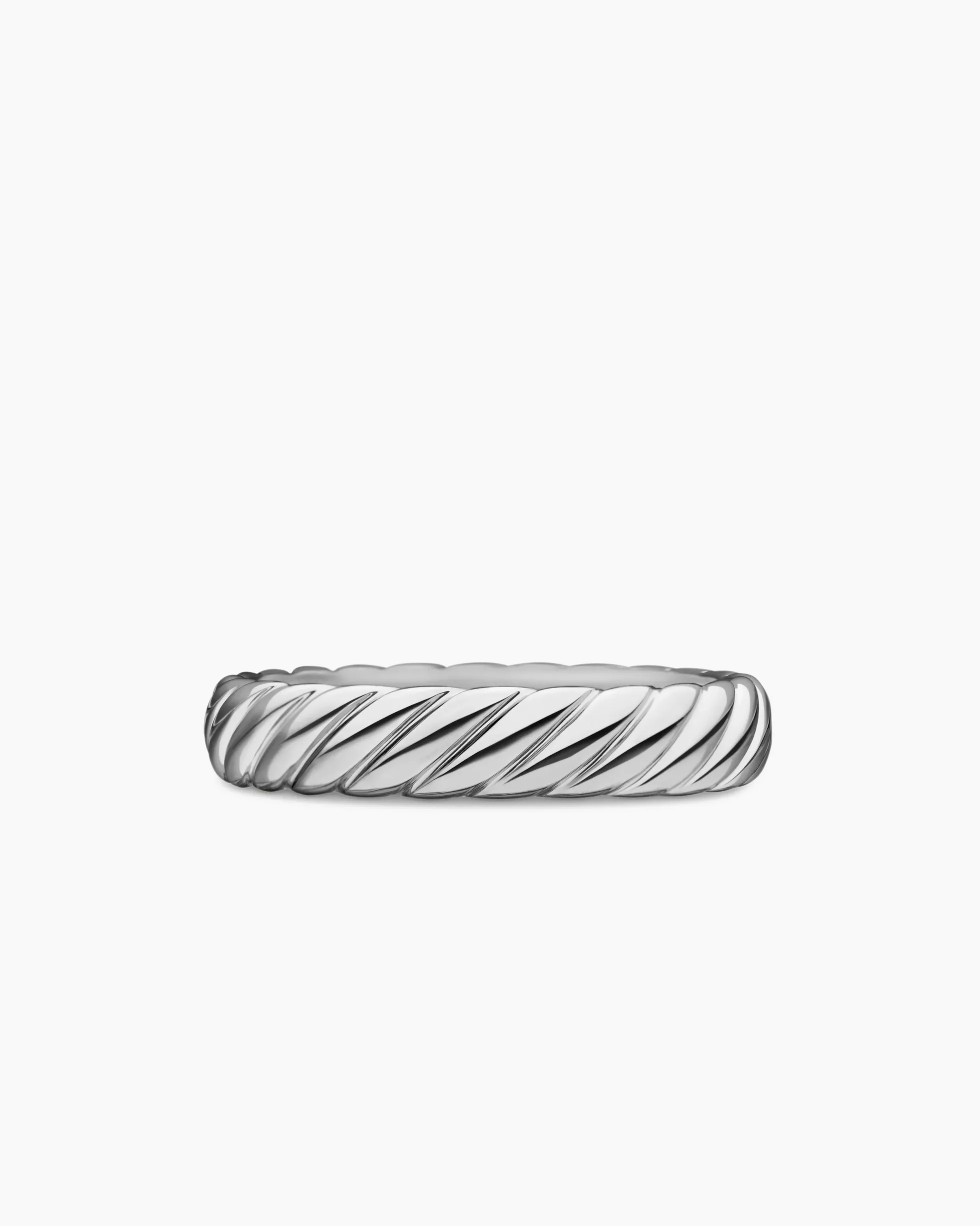 Cable Band Ring 18K White Gold, 5mm
