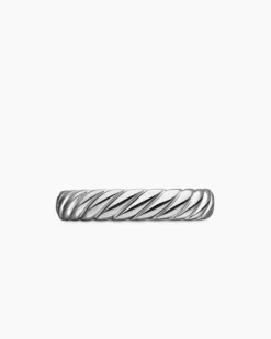 Cable Band Ring 18K White Gold, 5mm