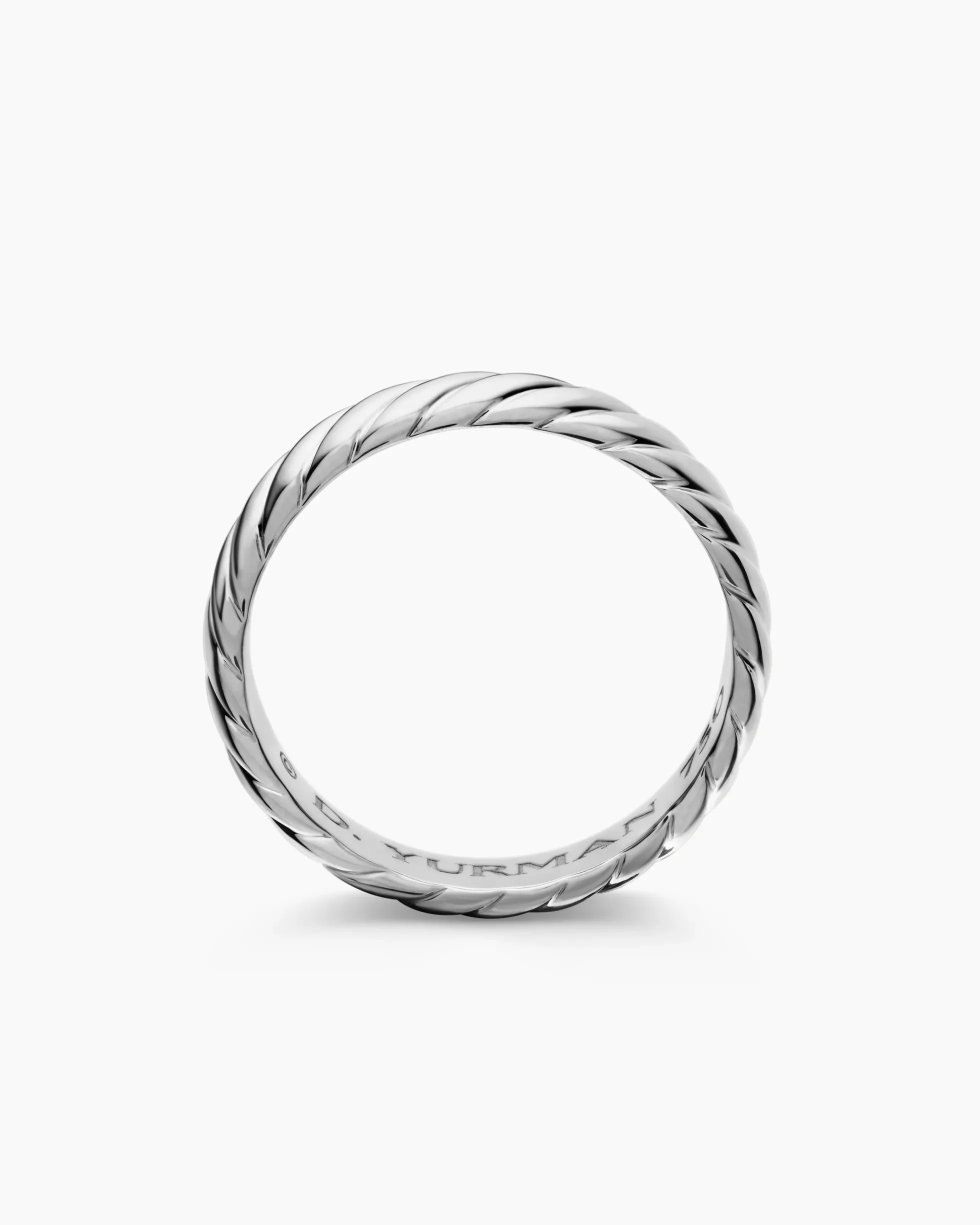 Cable Band Ring 18K White Gold, 5mm