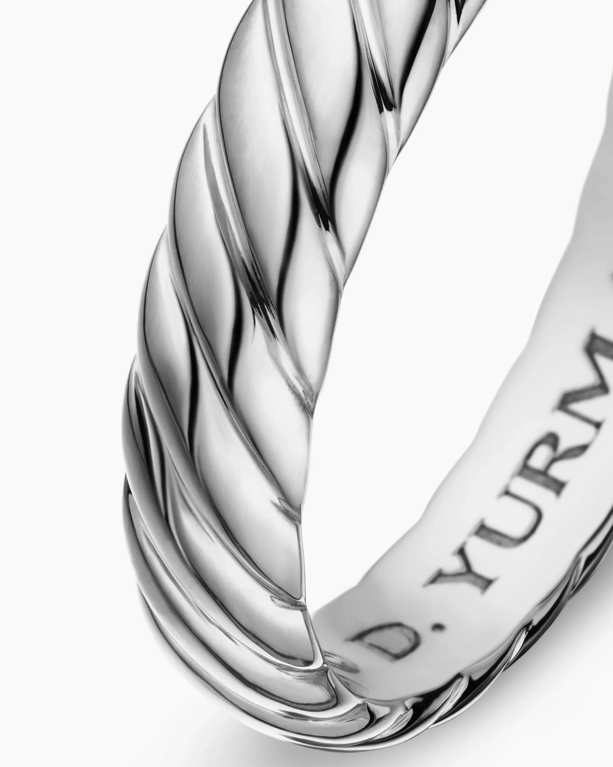 Cable Band Ring 18K White Gold, 5mm