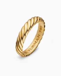 Cable Band Ring 18K Yellow Gold, 5mm