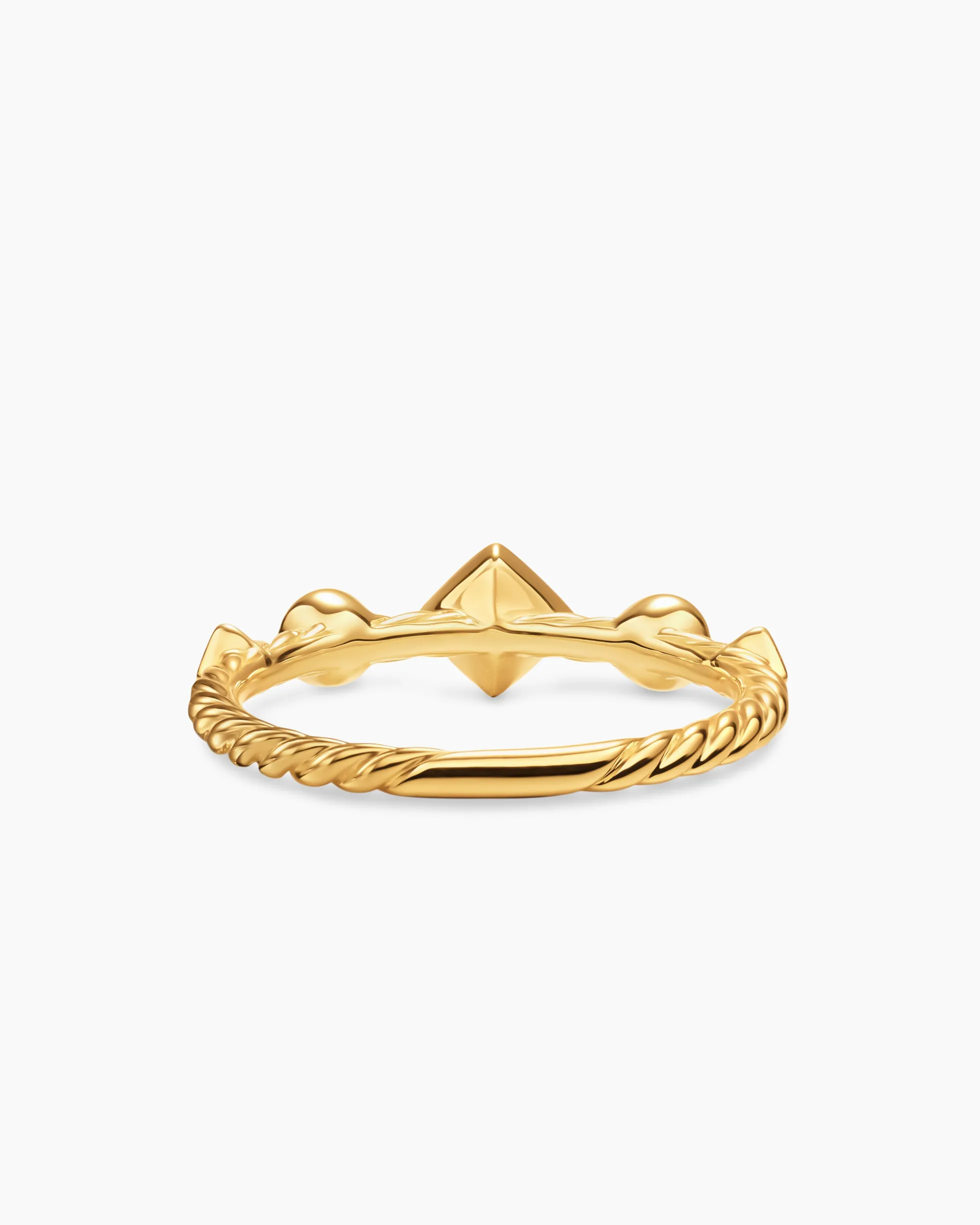 Cable Band Ring 18K Yellow Gold with Diamonds, 1.7mm