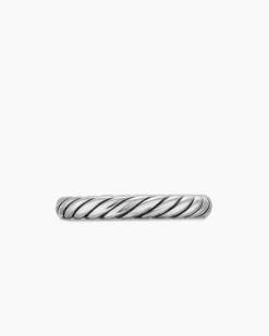 Cable Band Ring Sterling Silver, 3.4mm