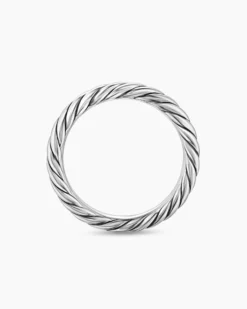 Cable Band Ring Sterling Silver, 3.4mm