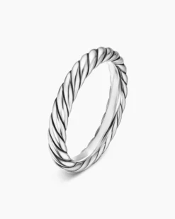 Cable Band Ring Sterling Silver, 3.4mm