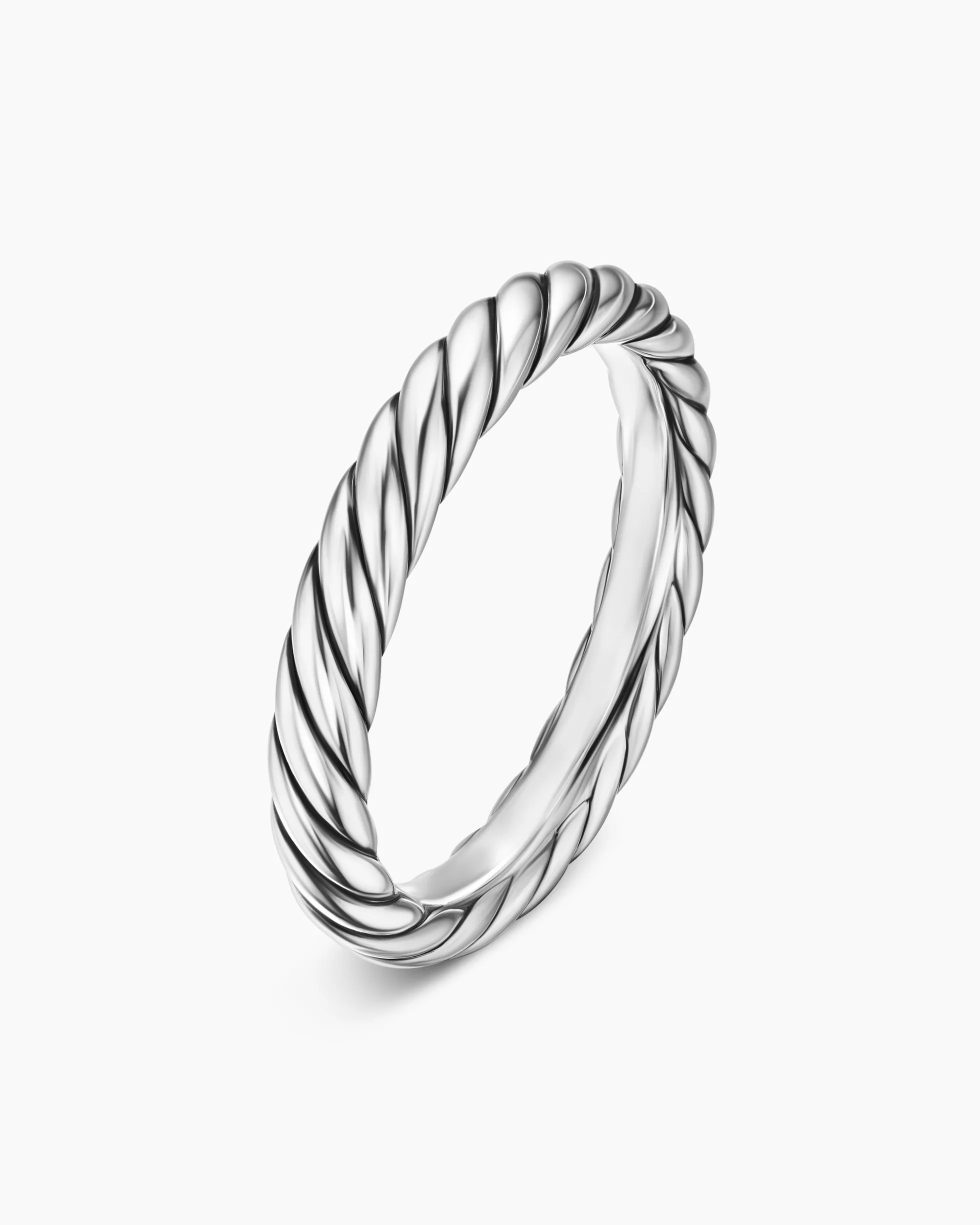 Cable Band Ring Sterling Silver, 3.4mm